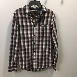 Purple plaid Helix button up shirt size S